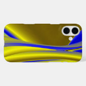 Abstrakte 3D-Regenbogenkunst in Gelb und Blau Case-Mate iPhone Hülle (Rückseite (Horizontal))
