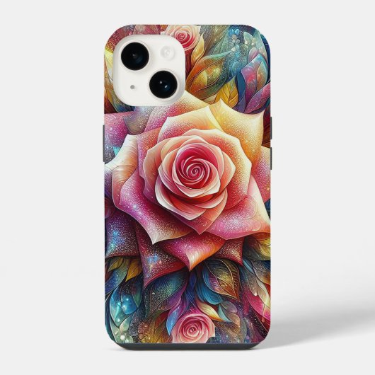 Abstrakte 3D-Rose iPhone Hülle (Rückseite)