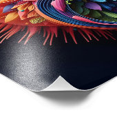 Abstrakte 3D-Shape-Yin-Yang-Blume Lebendige Farben Fotodruck (Ecke)