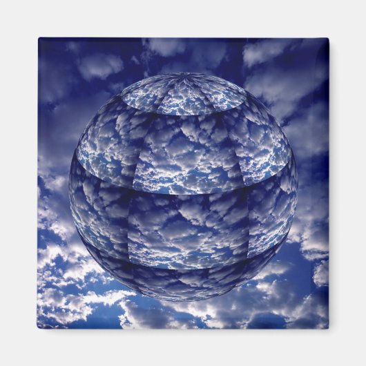 Abstrakte 3D-Wolkenkugel Magnet (Vorne)