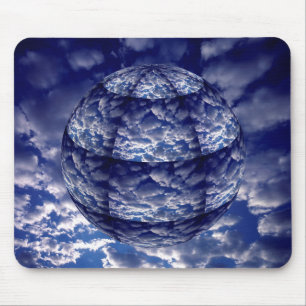 Abstrakte 3D-Wolkenkugel Mousepad
