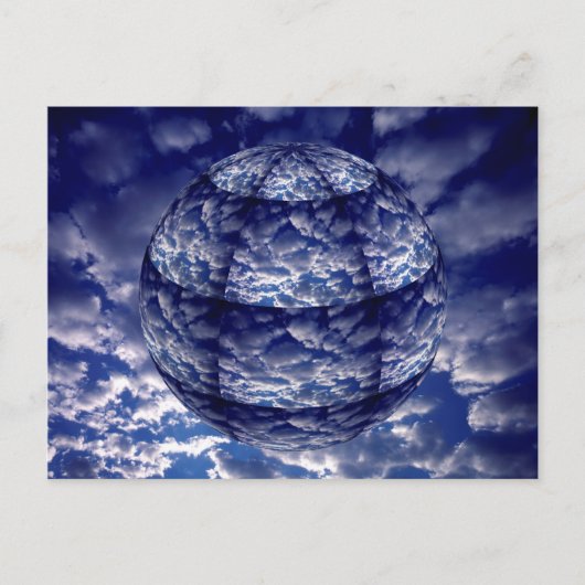 Abstrakte 3D-Wolkenkugel Postkarte (Vorderseite)