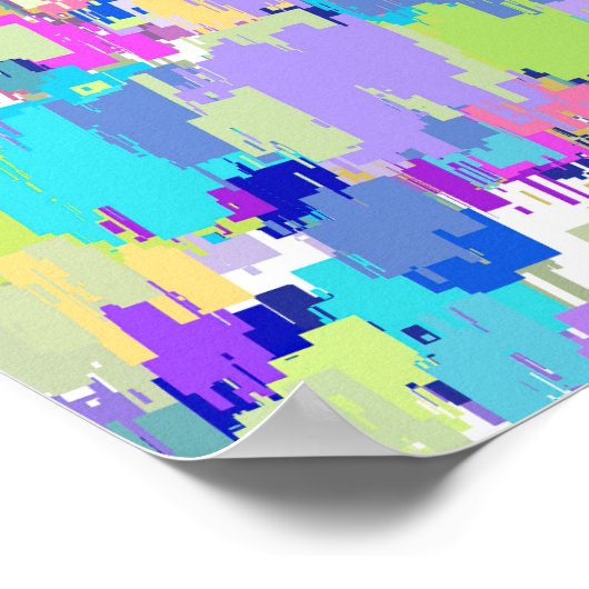 Abstrakte 80er-Farben Poster (Ecke)