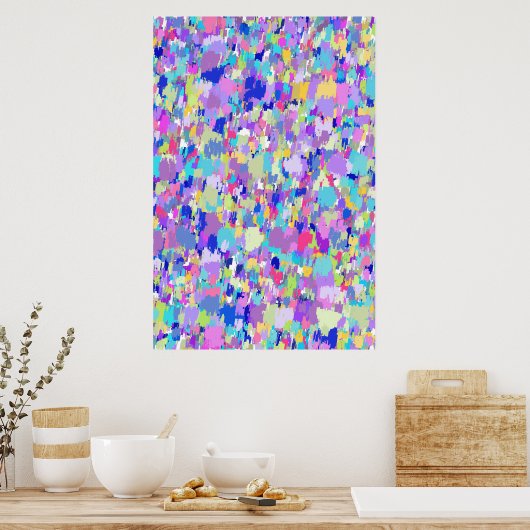 Abstrakte 80er-Farben Poster (Küche)