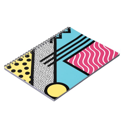 Abstrakte 80er-Memphis Pop-Grafikstil Notizblock (Linke Seite)