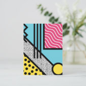 Abstrakte 80er-Memphis Pop-Grafikstil Postkarte (Stehend Vorderseite)