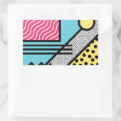 Abstrakte 80er-Memphis Pop-Grafikstil Rechteckiger Aufkleber (Tasche)