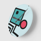 Abstrakte 80er-Memphis Pop-Grafikstil Runde Wanduhr (Winkel)