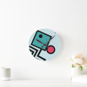 Abstrakte 80er-Memphis Pop-Grafikstil Runde Wanduhr (Zuhause)