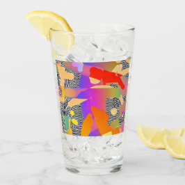 ABSTRAKTE ABBILDUNG MIT ROTEM KOPF GLAS