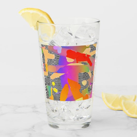 ABSTRAKTE ABBILDUNG MIT ROTEM KOPF GLAS (Vorderseite Ice)