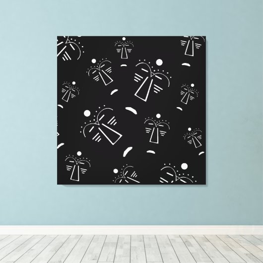 Abstrakte Aborigine-Schwarze Maske Leinwanddruck (Insitu (Holzboden))