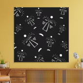 Abstrakte Aborigine-Schwarze Maske Leinwanddruck (Insitu (Wohnzimmer))