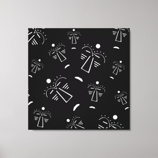 Abstrakte Aborigine-Schwarze Maske Leinwanddruck (Vorderseite)