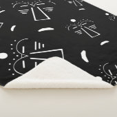 Abstrakte Aborigine-Schwarze Maske Sherpadecke (3/4)