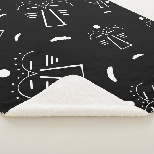 Abstrakte Aborigine-Schwarze Maske Sherpadecke (3/4)