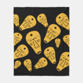 Abstrakte aborigine-Stammesmaske Fleecedecke (Vorderseite)