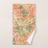 Abstrakte Acer Blätter auf kratzhaltigem Korallenh Badhandtuch Set (Handtuch)