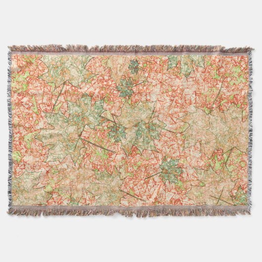 Abstrakte Acer Blätter auf kratzhaltigem Korallenh Decke (Vorderseite)