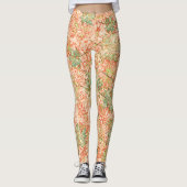 Abstrakte Acer Blätter auf kratzhaltigem Korallenh Leggings (Vorderseite)