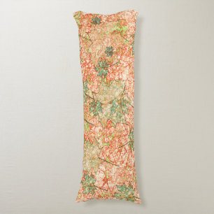 Abstrakte Acer Blätter auf kratzhaltigem Korallenh Seitenschläferkissen