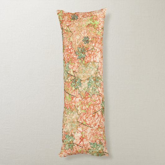 Abstrakte Acer Blätter auf kratzhaltigem Korallenh Seitenschläferkissen (Rückseite (Vertikal))