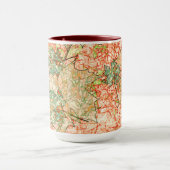 Abstrakte Acer Blätter auf kratzhaltigem Korallenh Tasse (Zentrum)