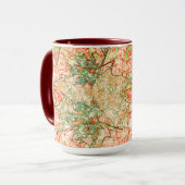 Abstrakte Acer Blätter auf kratzhaltigem Korallenh Tasse (Vorderseite Links)