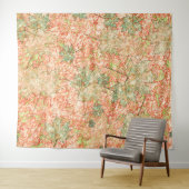 Abstrakte Acer Blätter auf kratzhaltigem Korallenh Wandteppich (Beispiel (Horizontal))