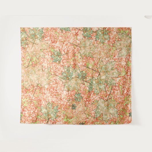 Abstrakte Acer Blätter auf kratzhaltigem Korallenh Wandteppich (Vorderseite (Horizontal))