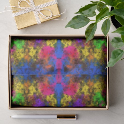 Abstrakte Acryl-Neonfarben-Farbspritzer-Splash Seidenpapier (Geschenk)