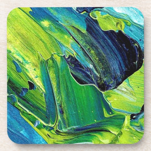 Abstrakte Acrylfarbe in Blau Getränkeuntersetzer (Vorderseite)