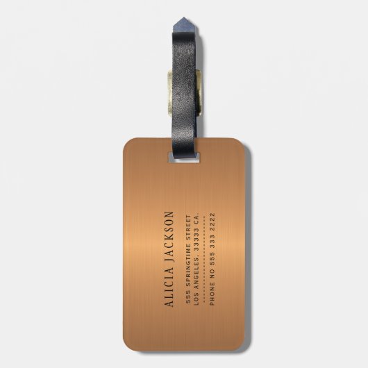 Abstrakte Acrylfarbe mit Monogramm Gepäckanhänger (Rückseite vertikal)