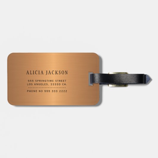 Abstrakte Acrylfarbe mit Monogramm Gepäckanhänger (Rückseite horizontal)