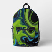 Abstrakte Acrylfarbe Pour Marmormuster Bedruckter Rucksack (Vorderseite)