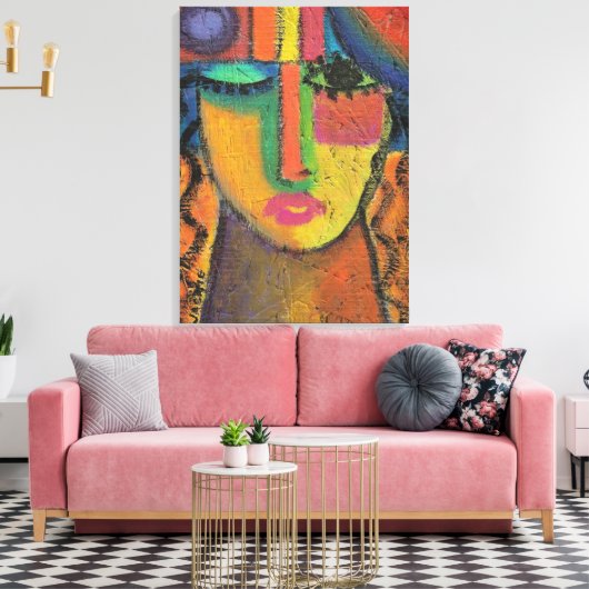 Abstrakte Acrylmalerei auf OSB nicht Gefragt Leinwanddruck (Insitu (Wohnzimmer))