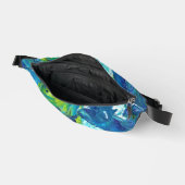 Abstrakte Acrylmalerei in Blau Bauchtasche (Offen)