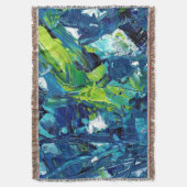 Abstrakte Acrylmalerei in Blau Decke (Vorderseite Vertikal)