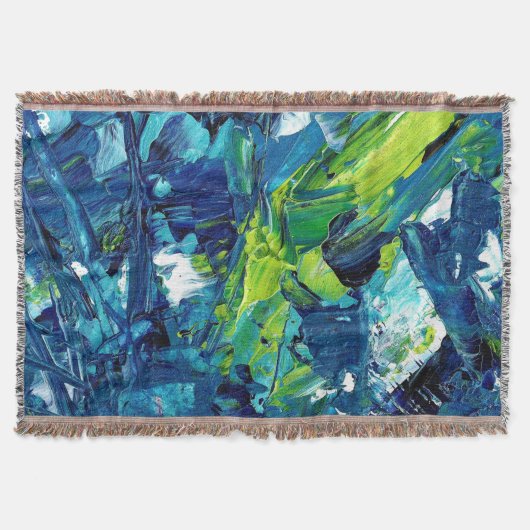 Abstrakte Acrylmalerei in Blau Decke (Vorderseite)