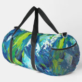 Abstrakte Acrylmalerei in Blau Duffle Bag (Rechte Ecke)