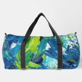Abstrakte Acrylmalerei in Blau Duffle Bag (Rückseite)