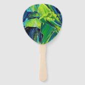 Abstrakte Acrylmalerei in Blau Fächer (Rückseite)