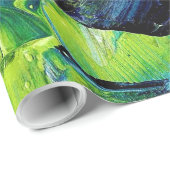 Abstrakte Acrylmalerei in Blau Geschenkpapier (Rolleneckpunkt)