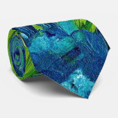 Abstrakte Acrylmalerei in Blau Krawatte (Gerollt)