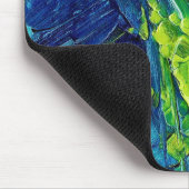 Abstrakte Acrylmalerei in Blau Mousepad (Ecke)