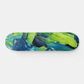 Abstrakte Acrylmalerei in Blau Skateboard (Horizontal)