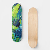 Abstrakte Acrylmalerei in Blau Skateboard (Vorderseite)