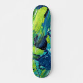 Abstrakte Acrylmalerei in Blau Skateboard (Vorne)