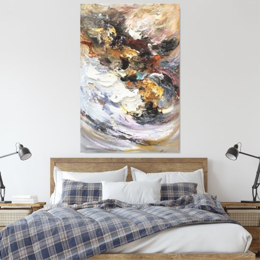 Abstrakte Acrylmalerei Leinwanddruck (Insitu (Schlafzimmer))