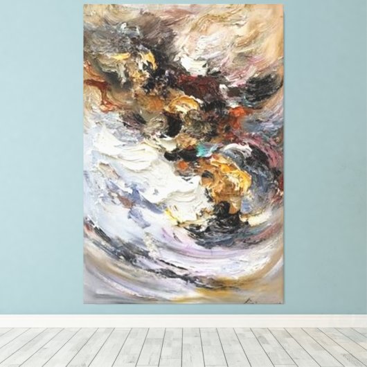 Abstrakte Acrylmalerei Leinwanddruck (Insitu (Holzboden))